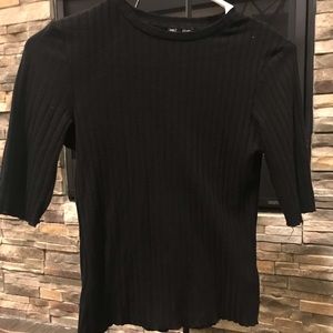 Zara Black Fitted Crop Top TShirt